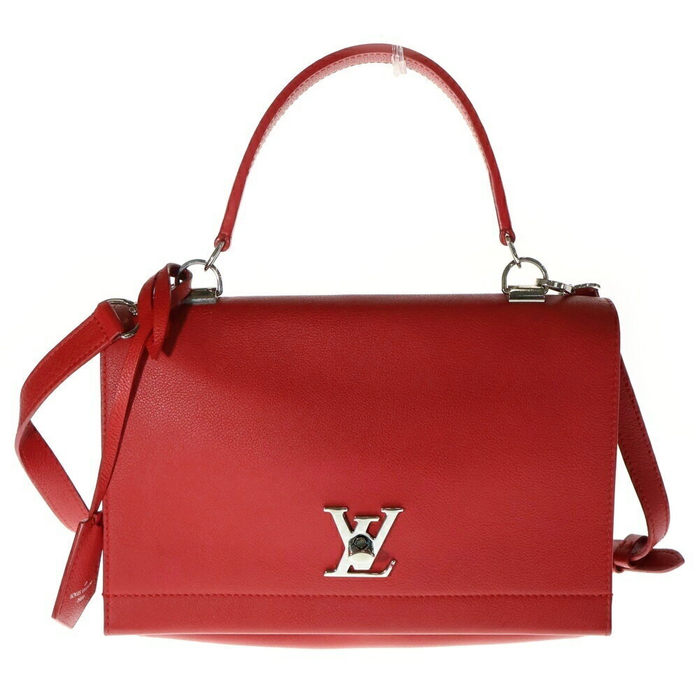 Louis Vuitton Lockme Cartable Handbag Shoulder Bag Red RED